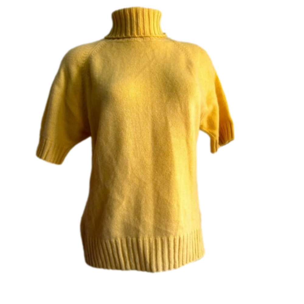 Country SHOP 100% cashmere yellow short sleeve sweater XL